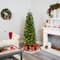 6ft. Pre-Lit Green Mountain Pine Artificial Christmas Tree, Clear LED Lights